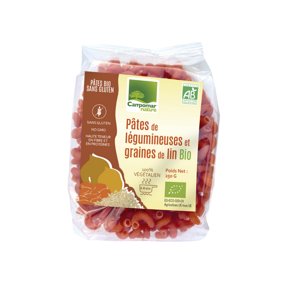 pates de legumineuses et graines de lin bio